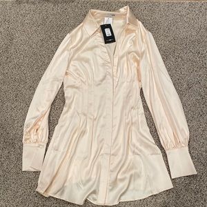 Cream silk top Fashion Nova